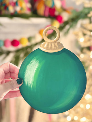 Round Tree Ornament Magnet, Dark Green