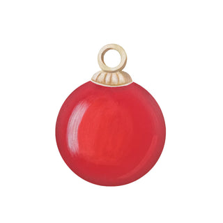 Round Tree Ornament Magnet, Red