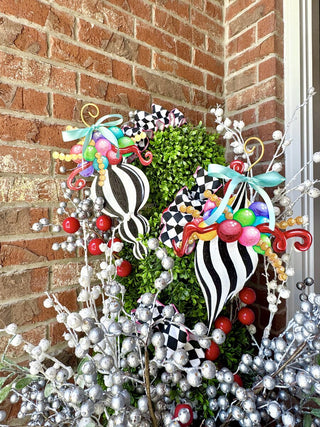 Merry & Bright Finial Ornament Stake