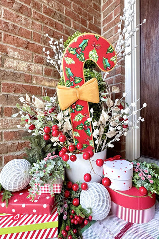 Holly & Mistletoe Candy Cane