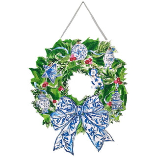 Beck’s Chinoiserie Bow Wreath PVC Door Hanger