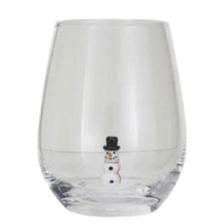 Stemless Holiday Wine Glass