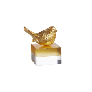 Gold Bird on Two Toned Block