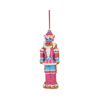 Vivid Jolly Gingerbread Nutcracker Ornament