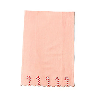 Candy Cane Scallop Hand Towel, Medium