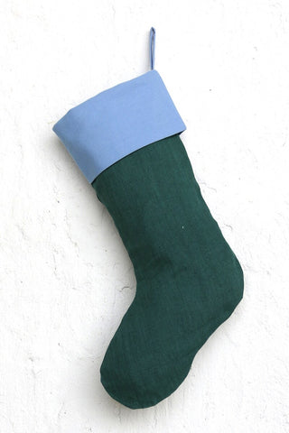 Festive Color Block Stocking, Spruce