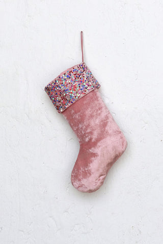 Sequins & Cheer Fabric Stocking