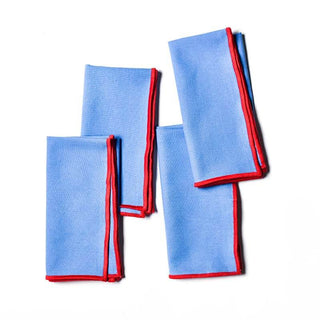 Color Block Napkin Set, French Blue and Red