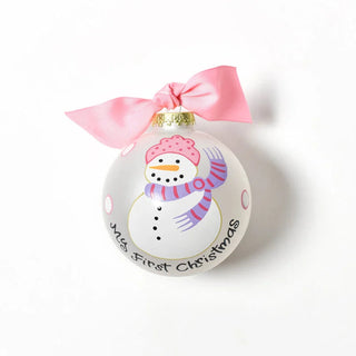 First Christmas Snowman Girl Ornament
