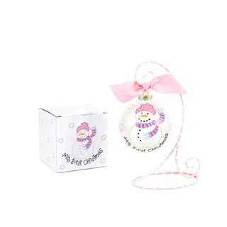 First Christmas Snowman Girl Ornament