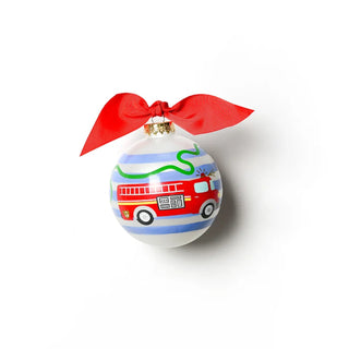 Firetruck Glass Ornament