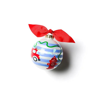 Firetruck Glass Ornament