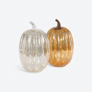 Lit Glass Pumpkin