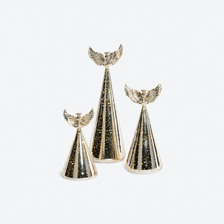 Lighted Gold Glass Angels, Set of 3