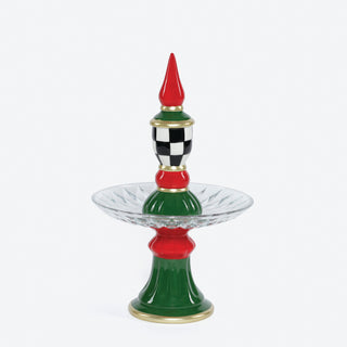 Finial Ceramic Pedestal with Glass Plate