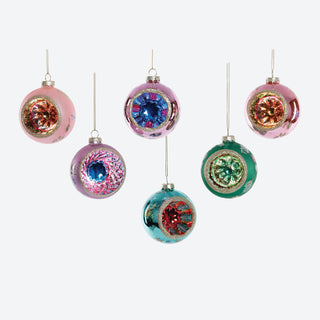 Reflector Ornaments Boxed Set of 6 Glass