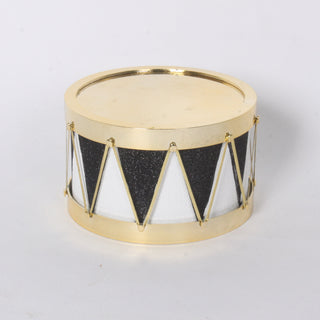 Black and White Glitter Decorative Drum