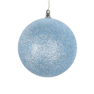 Steel Blue Glitter Ball Ornament, 4"