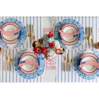 Blue Linen Stripe Runner