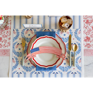 Blue Linen Stripe Runner