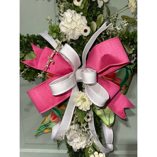 Boxwood Cross with Flowers