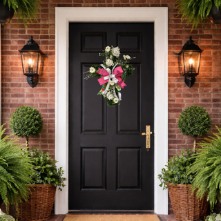 Boxwood Cross with Flowers
