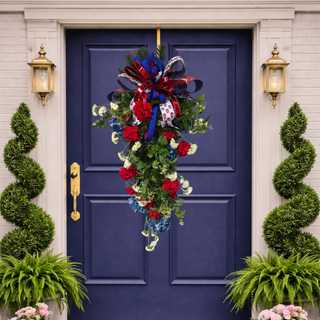 Patriotic Teardrop with Hydrangeas