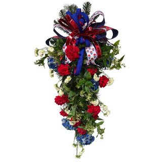 Patriotic Teardrop with Hydrangeas
