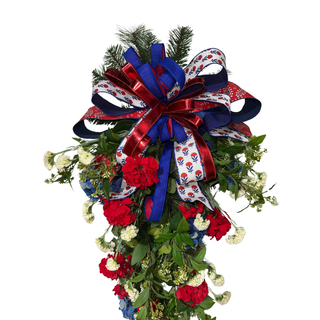 Patriotic Teardrop with Hydrangeas