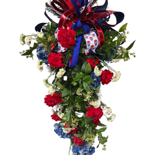 Patriotic Teardrop with Hydrangeas