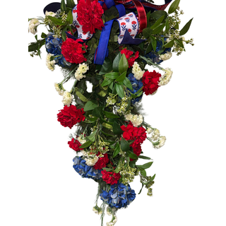 Patriotic Teardrop with Hydrangeas