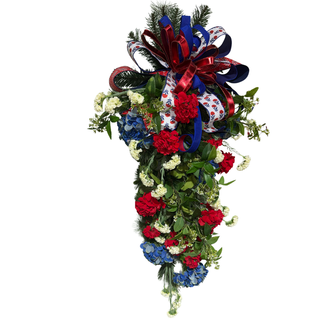 Patriotic Teardrop with Hydrangeas