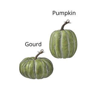 Vintage Green Farmstand Pumpkin or Gourd, 7"