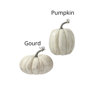 Vintage Cream Farmstand Pumpkin or Gourd, 7"