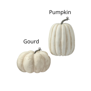 Vintage Cream Farmstand Pumpkin or Gourd, 8"