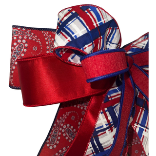 Classic Plaid Patriotic Bow