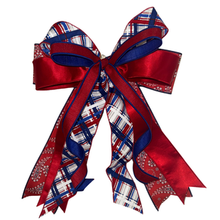 Classic Plaid Patriotic Bow