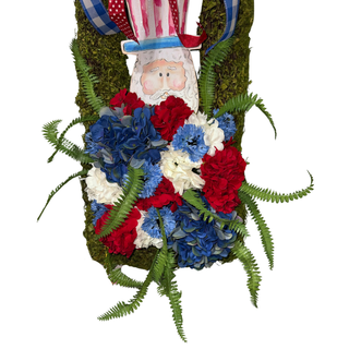 Uncle Sam Patriotic Moss Wreath