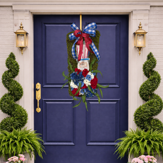 Uncle Sam Patriotic Moss Wreath