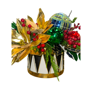 Black and White Glitter Decorative Drum