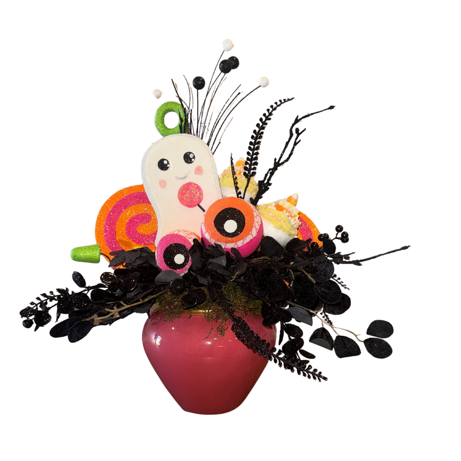 Boo-tiful Ghost Candy Halloween Arrangement