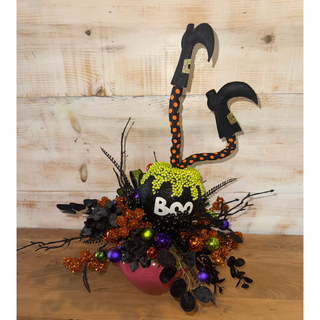 Witch's Cauldron Halloween Arrangement