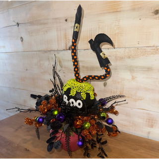 Witch's Cauldron Halloween Arrangement