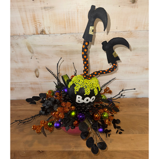 Witch's Cauldron Halloween Arrangement
