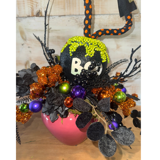 Witch's Cauldron Halloween Arrangement