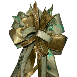 Emerald & Gold Elegance Bow