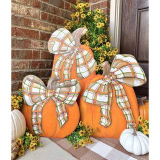 Large Modern Plaid Pumpkin