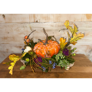 Autumn Woodland Pumpkin Centerpiece