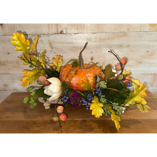 Autumn Woodland Pumpkin Centerpiece
