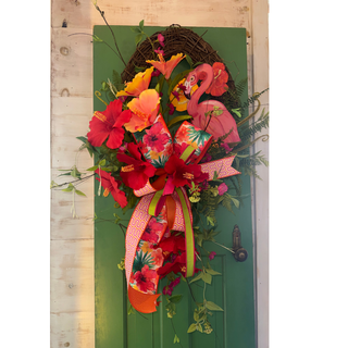 Tropical Flamingo Grapevine Wreath